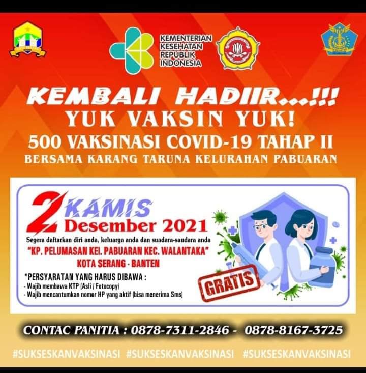 Gambar KKP II Banten Gandeng Katar Pabuaran Gelar Vaksin Dosis ke-2 Kamis Besok 27