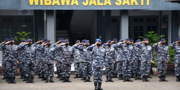 Gambar Satu Yard Pun Tidak Akan Mundur Menyangkut Kedaulatan dan Kehormatan Bangsa, Upacara Hari Armada RI 2021 di Lanal Banten 1