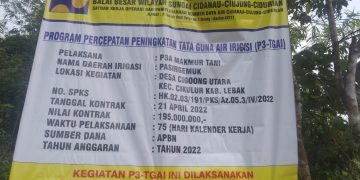 Gambar Program P3-TGAI di Desa Cigoong Disoal, LSM Garda Banten: Pengerjaanya Asal Jadi 1