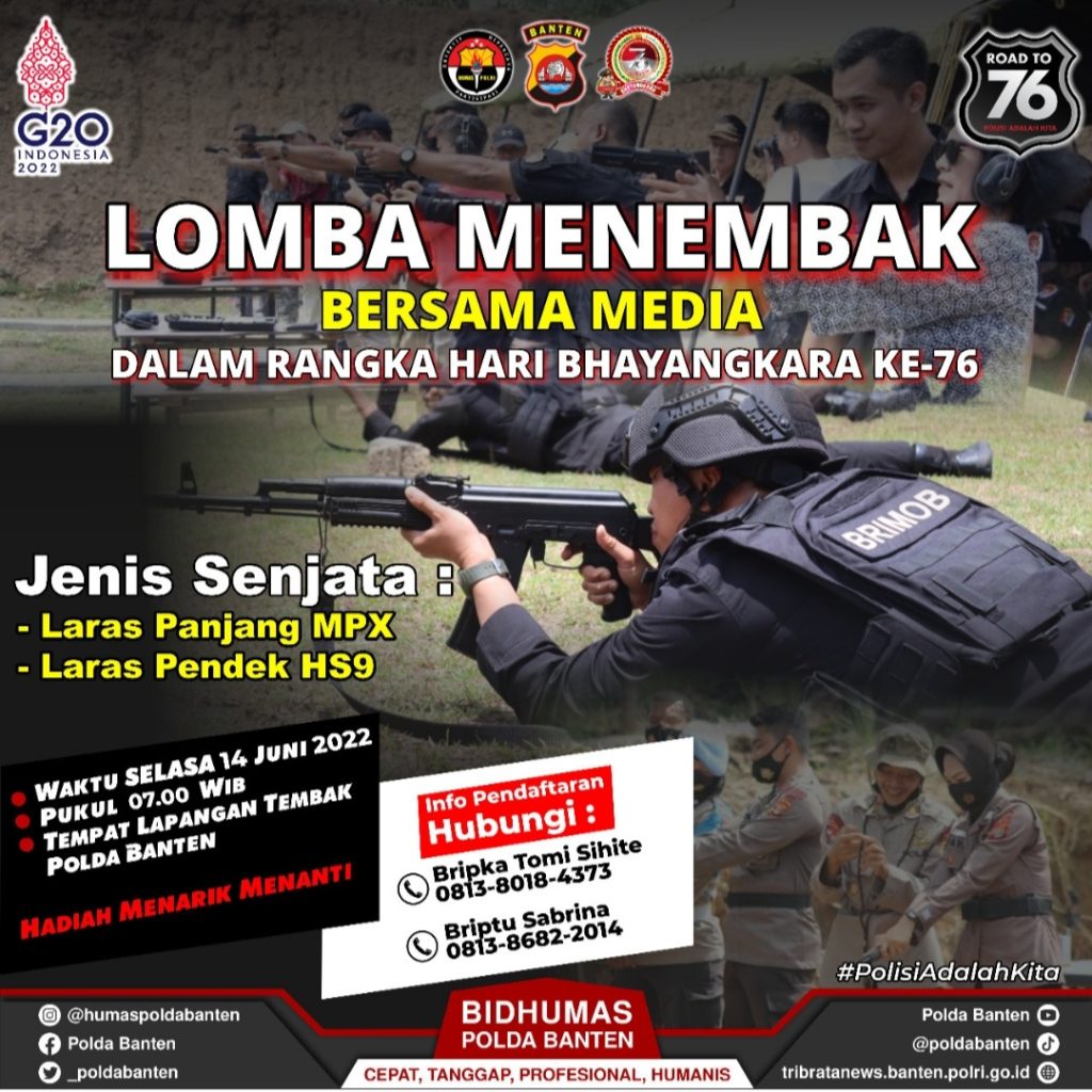 Gambar Sambut Hari Bhayangkara Ke-76, Polda Banten Akan Menggelar Lomba Menembak Bersama Media 27